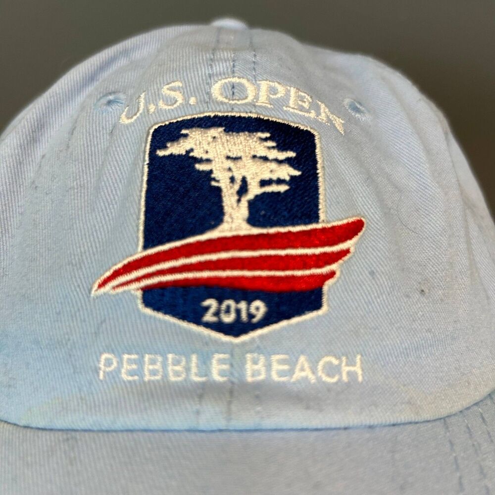 USGA U.S. Open 2019 Pebble Beach Golf Hat Cap Blue Adjustable Light Blue - Picture 2 of 8